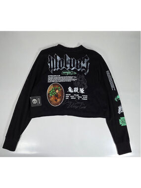 Darc Sport Demon Slayer Tanjiro Falling Premium Cropped Long Sleeve Tee - Small